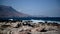 Fantastic view of the rocky coast with beautiful waves in Greece, Crete island