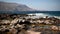 Fantastic view of the rocky coast with beautiful waves in Greece, Crete island