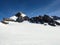 fantastic view from the scharhorn peak in switzerland. Ski tour over the glacier in WInter. skimo in swiss alps