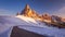 Fantastic winter landscape, Passo Giau with famous Ra Gusela, Nu