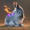 A fantastical combination of a rabbit and a butterfly, with fluffy fur and delicate, iridescent wings1, Generative AI