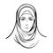 Fantastical lovely muslim woman vector logo art