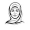 Fantastical lovely vector art muslim woman logo