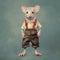 Fantastical Photorealistic Renaissance Rat In Suspenders