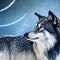 A fantastical wolf with feathers instead of fur, howling at a moonlit sky filled with constellations1, Generative AI