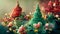 Fantasy abstract Christmas winter festive composition. Colorful Xmas