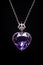 fantasy amethyst heart shaped necklace pendant and silver chain