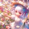 A fantasy art of an adorable anime girl harvesting in a field of flowers, colorful, cute pose, lovely, anime style, wallpaper