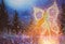Fantasy art magic artwork acrylic painting glowing night fairy girl butterfly