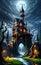 Fantasy Art Realistic Witch Place Environment By Stunning Mystical Buildings