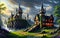 Fantasy Art Realistic Witch Place Environment By Stunning Mystical Buildings