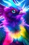 Fantasy background with enchanted Phoenix bird. fantastic magical multicolored bird illustration. Generative Ai.