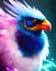 Fantasy background with enchanted Phoenix bird. fantastic magical multicolored bird illustration. Generative Ai
