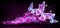 Fantasy banner with flying butterflies, fantastic transparent curving waves and magical glowing stars on black purple background