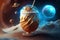 Fantasy Beautiful Ice Coffee with Magic Background AI Generative