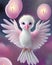 Fantasy Birthday Fluffy White Bird