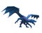 Fantasy blue dragon standing in aggressive pose with wings raised and mouth open. Isolated 3D rendering