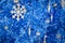 Fantasy blue glitter Christmas happy new year ice flake