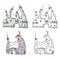 Fantasy castles illustration