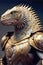 Fantasy character design, portrait of lizard warrior in armor, soldier of dragon army