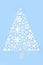 Fantasy Christmas Tree with Joy Sign and Festive Ornaments