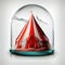 Fantasy circus red tent in glass jar