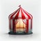 Fantasy circus red tent in glass jar