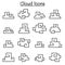 Fantasy cloud icon set in Asian style