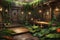 Fantasy concept background of stunning exterior terrace fantasy environment