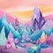 Fantasy crystalized world in bright colors. Created using ai generative.