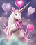 Fantasy Cute Kawaii Valentine Baby Unicorn