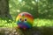 Fantasy cute rainbow bird suitable for children book. Neural network AI generated