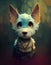 fantasy dog avatar illustration, medieval dark age theme, ai generated image