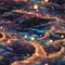 Fantasy Dreamworld Starry Night Seamless Pattern Colorful Digital Background Artwork Design - ai generated