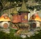 Fantasy elves mushrooms village - 3D illustration