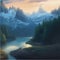 Fantasy epic magic mountain landscape. Summer nature. Mystical valley