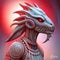 Fantasy evil dragon portrait. Surreal artwork of danger dragon from medieval mythology