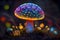 Fantasy and fairytale magical glowing mushrooms, generative AI