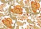 Fantasy floral seamless pattern in jacobean embroidery style