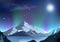 Fantasy full moon abstract background aurora night scene magic