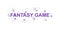 Fantasy game banner. Word with line icon.