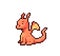 Fantasy game pixel art cute little magic dragon