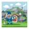Fantasy gnome house vector cartoon fairy treehouse and magic housing village illustration set of kids gnome fairytale