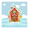 Fantasy gnome house vector cartoon fairy treehouse and magic housing village illustration set of kids gnome fairytale