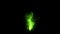 Fantasy green magic smoke fire effects in the dark with sparkling shinning particle and spiral curve line