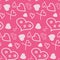 Fantasy heart seamless pattern, pink color. Pattern of small design elements