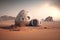 Fantasy house on Mars. AI generative