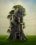 Fantasy house on a tree trunk