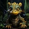 Fantasy-inspired 3d Rendering Of Small Toy Crocodile In Bill Gekas Style