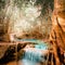 Fantasy jangle landscape with turquoise waterfall